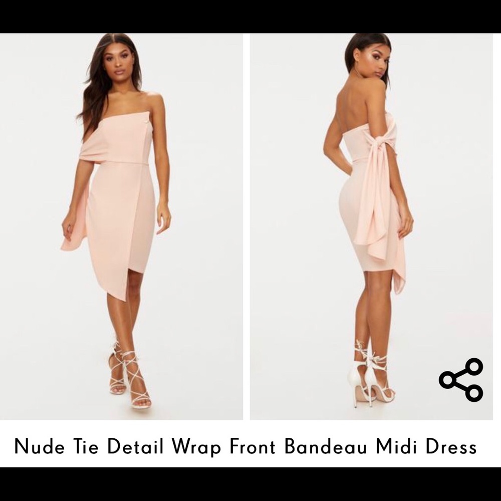 Strapless wrap one shoulder dress